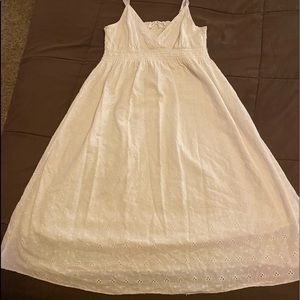 White eyelet summer dress. Size small, worn but in good condition